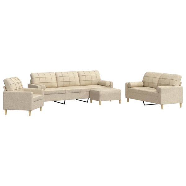 vidaXL Ensemble de canapés 4 Pièces repose-pied et coussins décoratifs