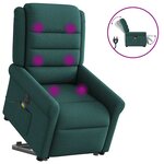 vidaXL Fauteuil inclinable de massage électrique Vert foncé Tissu