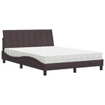 vidaXL Lit avec matelas marron foncé 140x190 cm tissu