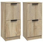 vidaXL Buffets 2 Pièces Chêne Sonoma 30x30x70 cm Bois d'ingénierie