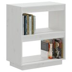 vidaXL Bibliothèque Blanc 60x35x71 cm Bois de pin massif