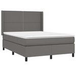 vidaXL Sommier à lattes de lit matelas LED Gris 140x200 cm Similicuir