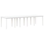 Ensemble de salle à manger de jardin vidaXL 13 pièces avec coussins en poly rattan blanc