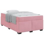 vidaXL Cadre de lit avec matelas Rose 120 x 200 cm tissu