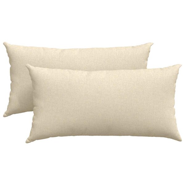 vidaXL Coussins de canapé 2 pc tissu Crème 80 x 40 cm