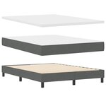 vidaXL Lit à ressorts avec matelas  gris foncé  160 x 200 cm  en tissu.