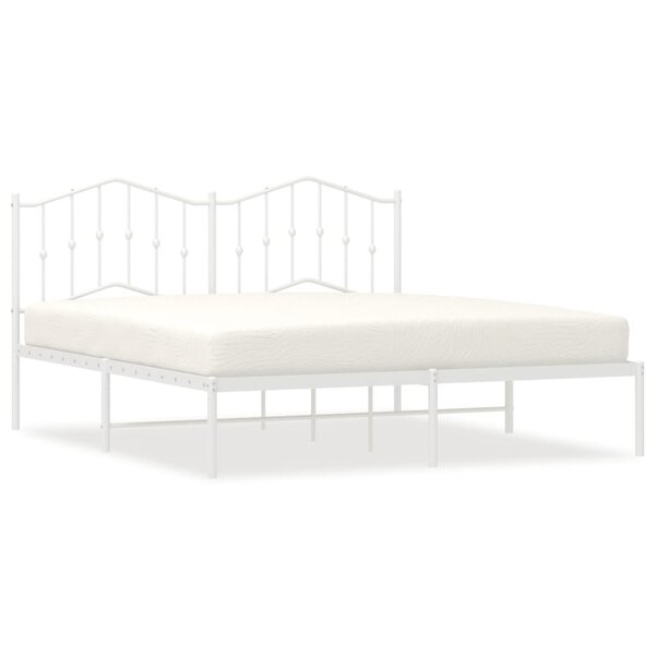 vidaXL Cadre de lit métal sans matelas et tête de lit blanc 180x200 cm