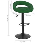 Vidaxl tabourets de bar 2 pcs vert foncé velours