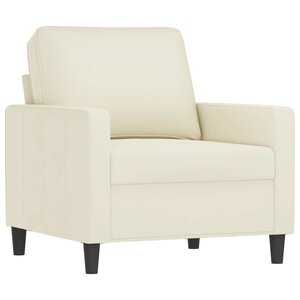 vidaXL Fauteuil Crème 60 cm Velours