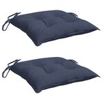 vidaXL Coussins de chaise lot de 2 bleu marine 40x40x7 cm tissu oxford
