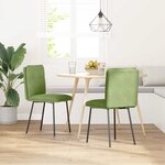 vidaXL Chaises à manger lot de 2 Vert clair Velours
