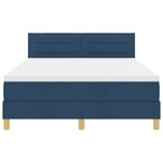 vidaXL Lit à ressorts avec matelas Bleu 160 x 200 cm tissu