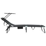 vidaXL Chaise longue pliante 2 Pièces Noir 56 x 190 x 81cm tissu