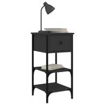 vidaXL Tables de chevet 2 Pièces noir 34x36x70 cm bois d’ingénierie