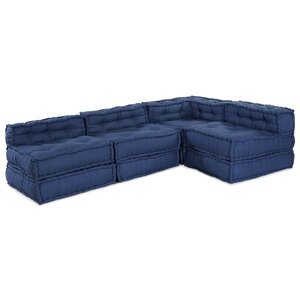 vidaXL Unité de canapé modulaire 4 Pièces Indigo Tissu