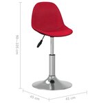 Vidaxl tabouret de bar rouge bordeaux tissu
