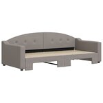 vidaXL Lit de jour avec gigogne sans matelas taupe 90x200 cm