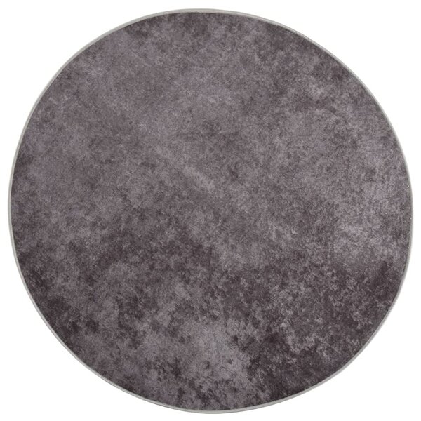 vidaXL Tapis lavable antidérapant φ120 cm gris