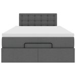 vidaXL Lit ottoman avec matelas gris foncé 120x190 cm tissu