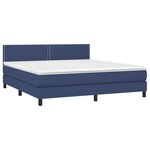 vidaXL Sommier à lattes de lit avec matelas Bleu 180x200 cm Tissu