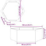 vidaXL Jardinière hexagone 138x120x45 cm acier inoxydable