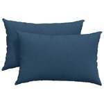 vidaXL Coussins de canapé 2 Pièces Bleu 60 x 40 cm tissu