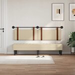 vidaXL Tête de lit suspendue Avec lumière LED Crème PU antique