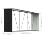 vidaXL Abri de stockage à bois Acier galvanisé 330x84x152cm Anthracite