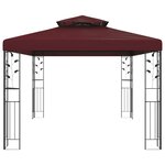 vidaXL Pavillon 3 97 x 2 96 x 2 68 m Bordeaux Polyester et Acier