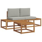 vidaXL Ensemble de canapés d'extérieur avec coussin 3 Pièces Naturel