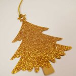 6 étiquettes cadeaux - Sapins de Noël à paillettes