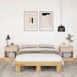 vidaXL Cadre de lit sans matelas 120x190 cm bois massif de chêne