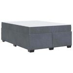 vidaXL Cadre de lit avec matelas Gris foncé 140 x 200 cm Velours