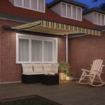 vidaXL Auvent Rétractable Vert et jaune 300 x 250 cm tissu