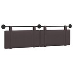 vidaXL Tête de lit suspendue Marron foncé Tissu