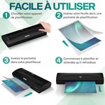 ACROPAQ 100 Pochettes de plastification A4 - 125 mic  100 Feuilles de plastification Standard- Brillantes  Qualité- Coins arrondis