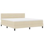 vidaXL Lit Box Spring avec Matelas & LED Crème 180x200 cm Tissu