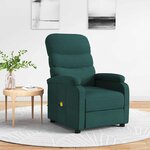 vidaXL Fauteuil de massage Vert foncé Tissu