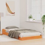 vidaXL Cadre de lit Brun cire 100 x 200 cm Pin massif