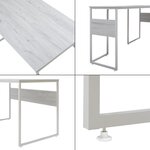 Bureau table poste de travail 166 x 120 x 75 cm gris clair 03_0009057