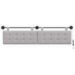 vidaXL Tête de lit suspendue Avec lumière LED Gris nuage Tissu