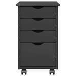 vidaXL Cabinet roulant avec roue Gris 34 x 39 x 56 cm Pin massif