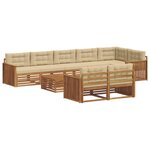 vidaXL Ensemble de canapés d'extérieur 9 pc Naturel et Beige