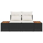 vidaXL Canapé de jardin Noir 184 x 62 x 85cm polyrotin
