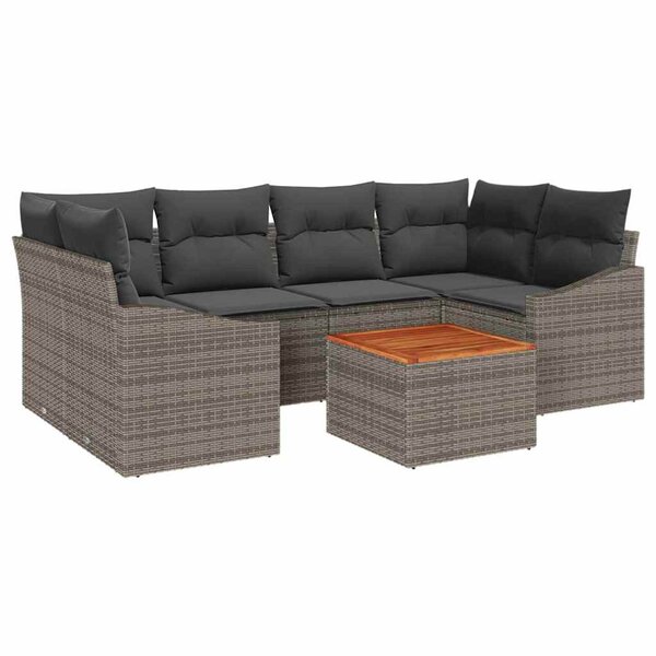 vidaXL Ensemble de canapé de jardin 7 Pièces Gris