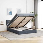vidaXL Cadre de lit ottoman avec matelas gris foncé 140x200 cm velours