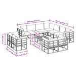 vidaXL Ensemble de canapé de jardin 12 Pièces Noir 70 x 70 x 32 cm