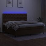 vidaXL Sommier à lattes de lit matelas et LED Marron foncé 200x200 cm