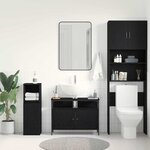 vidaXL Meuble de Lavabo de Salle de Bain Chêne noir 80 x 30 x 60 cm