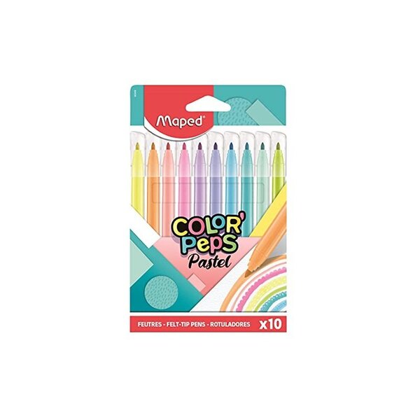 Maped Feutre COLOR'PEPS Pastel  étui carton de 10